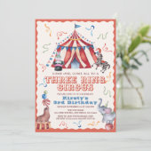 Drie Ring Circus Kermis Foto 3e Verjaardag Kaart (Staand voorkant)
