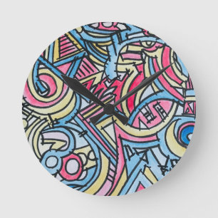 Drie Ring Circus-Modern Geometrische Kunst Ronde Klok