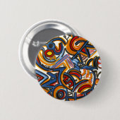 Drie Ring Circus-Modern Kunstkleurig handbeschilde Ronde Button 5,7 Cm (Voorkant /achterkant)