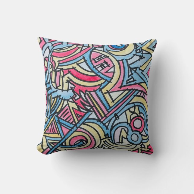 Drie Ring Circus- Moderne Geometrische Kunst Kussen (Voorkant)