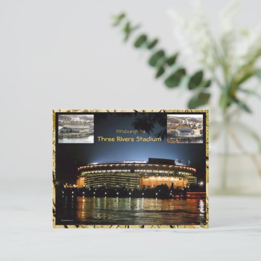 Drie Rivers Stadium Briefkaart met Implosie (Staand voorkant)