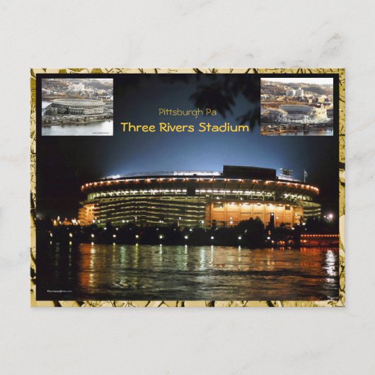 Drie Rivers Stadium Briefkaart met Implosie (Voorkant)
