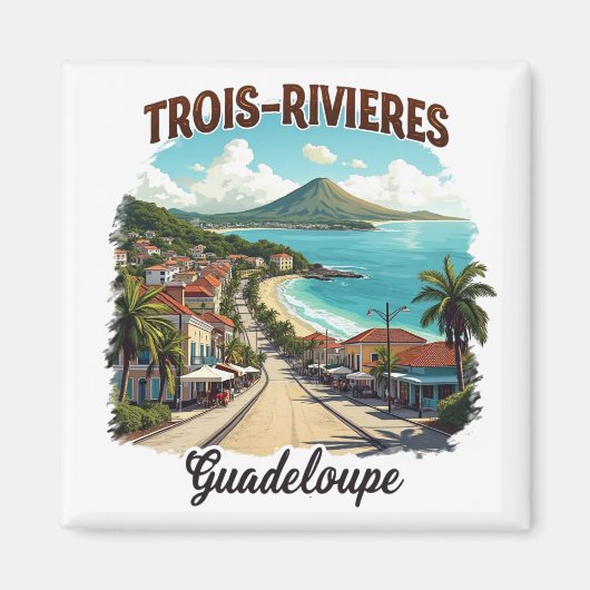 DRIE-RIVIEREN GUADELOUPE MAGNEET (Voorkant)