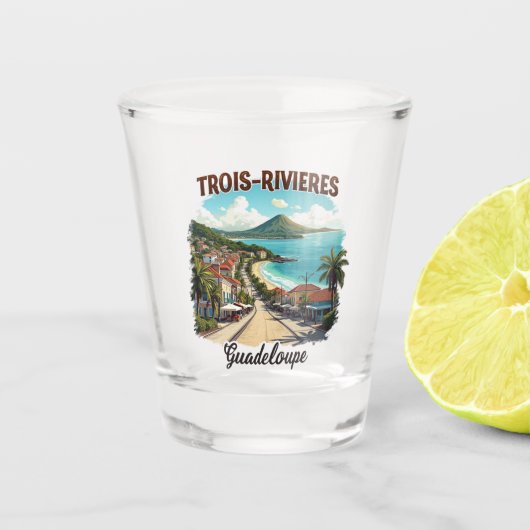 DRIE-RIVIEREN GUADELOUPE SHOT GLAS (Voorkant)