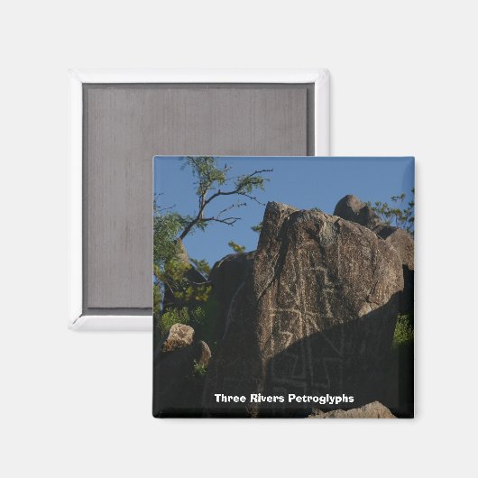 Drie rivieren Petroglyphs Magneet (Voorkant / Achterkant)