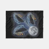 Drie Rms Titanic Maan 3 Huilend Bij Maan Grappige Fleece Deken (Voorkant (Horizontaal))