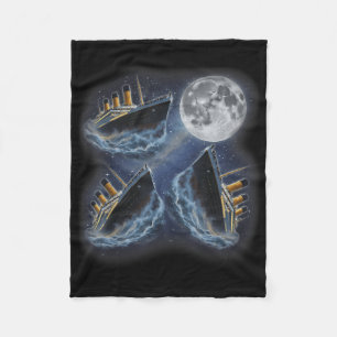Drie Rms Titanic Maan 3 Huilend Bij Maan Grappige Fleece Deken
