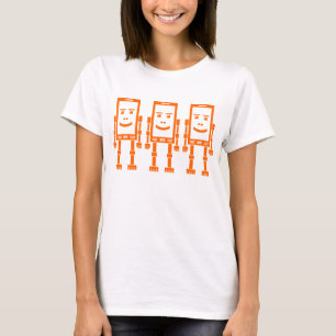 Drie Robo Telefoons - Sinaasappel T-shirt