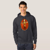 Drie Robuged Crosses Oval Shirten Hoodie (Voorkant volledig)