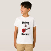 Drie Rocks. Met Guitar Rockstar Rocker T-shirt (Voorkant volledig)