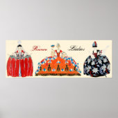 DRIE ROCOLADIES, BEAUTY, MODE KOSTUMONTWERP POSTER (Voorkant)