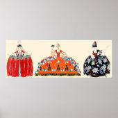 DRIE ROCOLADIES, BEAUTY, MODE KOSTUMONTWERP POSTER (Voorkant)