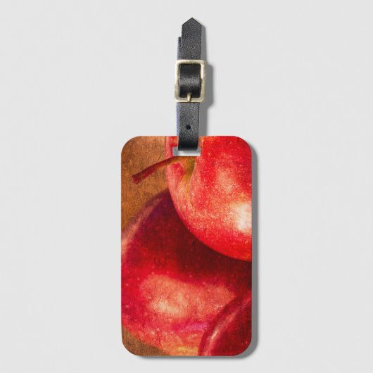 Drie rode appels bagagelabel (Voorkant (verticaal))