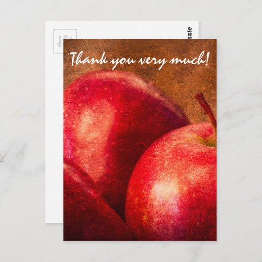 Drie Rode Appels Briefkaart (Voorkant / Achterkant)