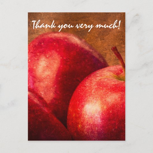 Drie rode appels briefkaart (Voorkant)