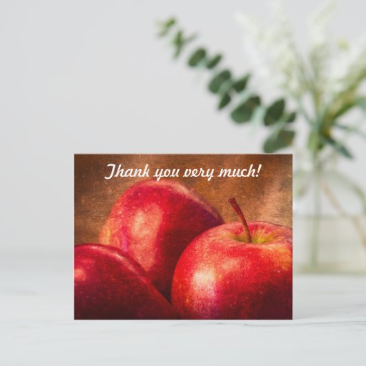 Drie rode appels briefkaart (Staand voorkant)