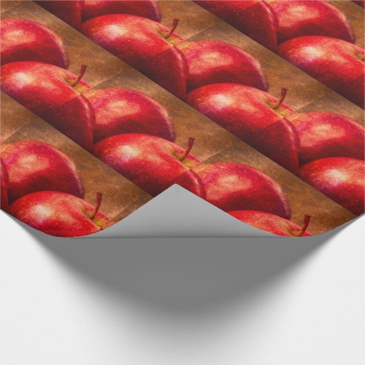 Drie rode appels cadeaupapier (Hoek)