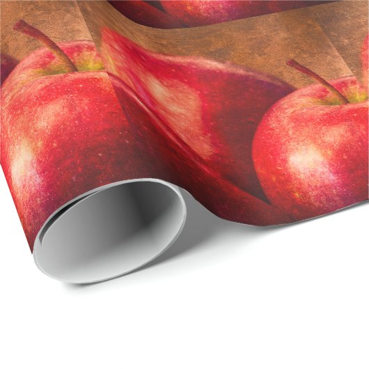 Drie rode appels cadeaupapier (Rol Hoek)