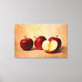 Drie rode appels en een half canvas afdruk (Voorkant)