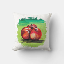 Drie rode appels kussen