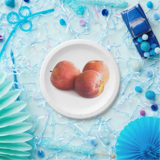 Drie rode appels papieren bordje (Feest)