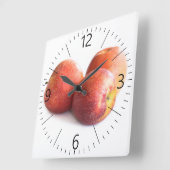 Drie rode appels vierkante klok (Hoek)