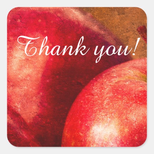 Drie rode appels vierkante sticker (Voorkant)