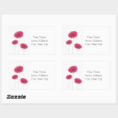 Drie rode aquarel, pen en inkt Gerbs Rechthoekige Sticker (Vel)