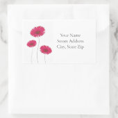 Drie rode aquarel, pen en inkt Gerbs Rechthoekige Sticker (Tas)