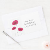 Drie rode aquarel, pen en inkt Gerbs Rechthoekige Sticker (Envelop)