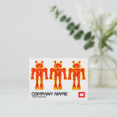 Drie rode en gele robots visitekaartje (Staand voorkant)