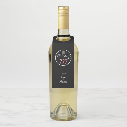 Drie rode en witte kerstsnoepjes flessenhanger (Op fles)