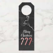Drie rode en witte kerstsnoepjes flessenhanger (Achterkant)