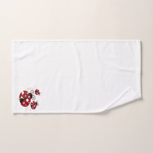 Drie rode en zwarte ladybug met sterren bad handdoek (Handdoek)