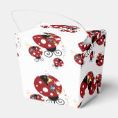 Drie rode en zwarte ladybug met sterren bedankdoosjes (Achterkant)