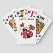 Drie rode en zwarte ladybug met sterren speelkaarten (Achterkant)