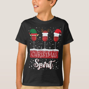 Drie rode glazen kerst-kerstkerstkerstkerstkerstke t-shirt