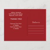 Drie rode kano's rode letters dank u briefkaart (Achterkant)