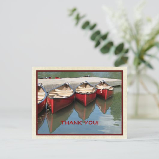 Drie rode kano's rode letters dank u briefkaart (Staand voorkant)