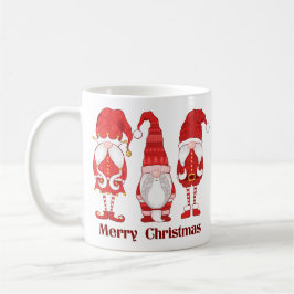 Drie rode kerstgnomes vrolijk kerstfeest koffiemok