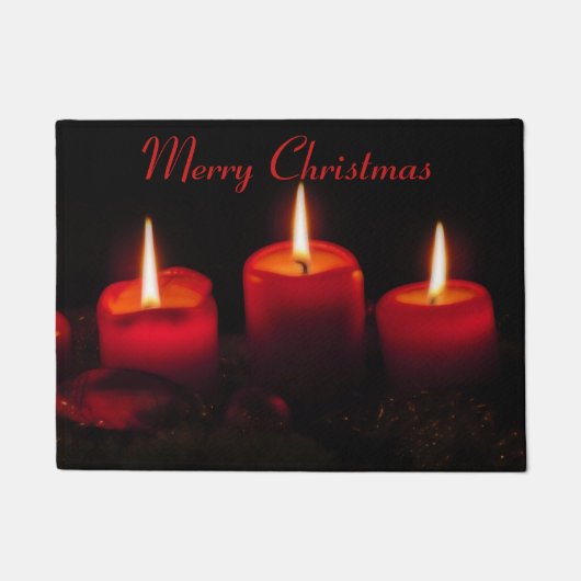 Drie rode kerstkaarsen Advent Gaudete zondag Deurmat (Voorkant)
