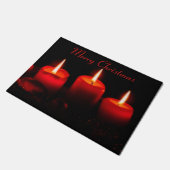 Drie rode kerstkaarsen Advent Gaudete zondag Deurmat (Schuin)