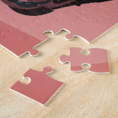Drie rode klassieke auto's Popart, legpuzzel (Zijkant)