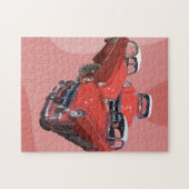 Drie rode klassieke auto's Popart, legpuzzel (Horizontaal)