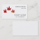 Drie rode omvallende bladeren visitekaartje (Voorkant / Achterkant)