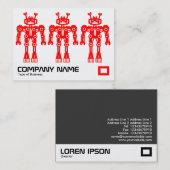Drie rode robots visitekaartje (Voorkant / Achterkant)