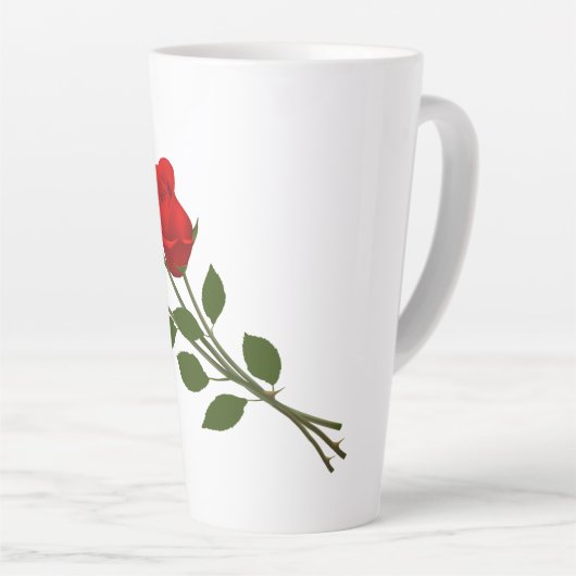 Drie rode rozen latte mok (Rechterhoek)