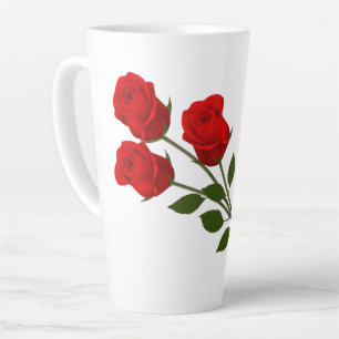 Drie rode rozen latte mok
