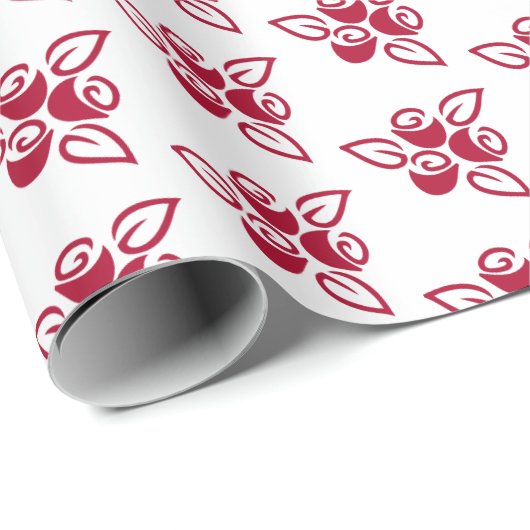 Drie rode rozen, Schattige Abstract inpakpapier (Rol Hoek)