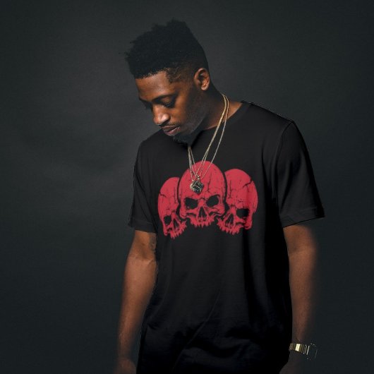 Drie Rode Skull T-shirt